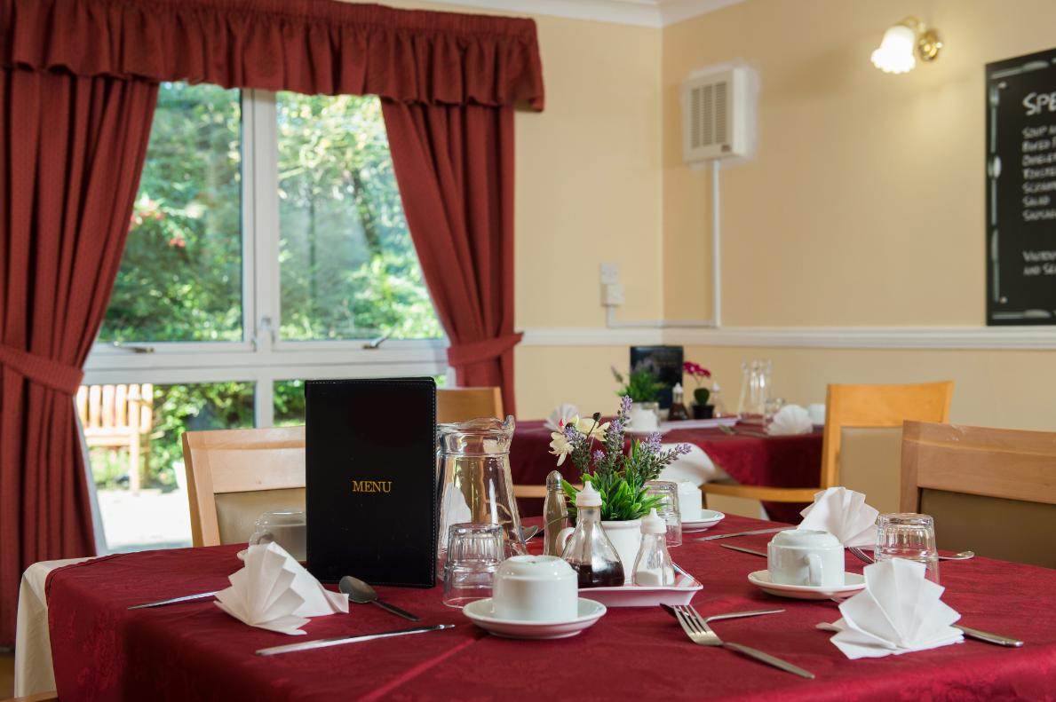dining table set for dinner