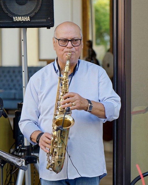 man playing the saxophone