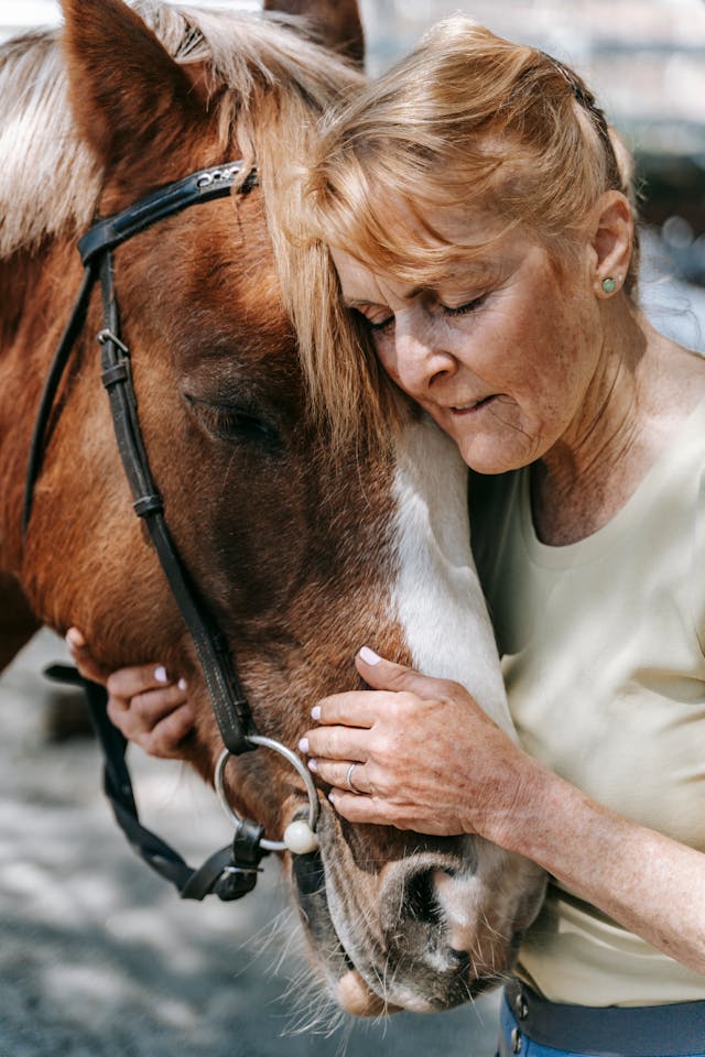 elderly with horse