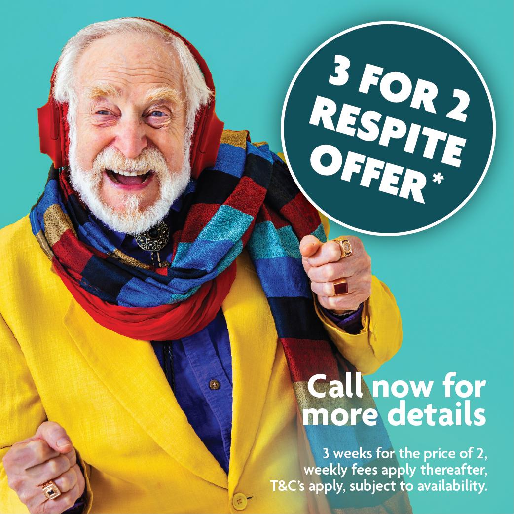 3 for 2 respite care at hillside